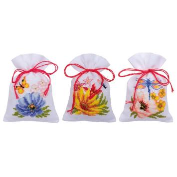 Kruidenzakje 3 st. Kleurige Bloemen